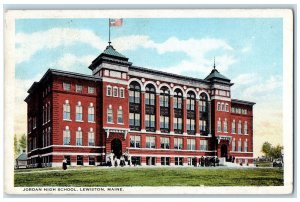 c1920's Jordan High School Exterior Scene Lewiston Maine ME Unposted Postcard