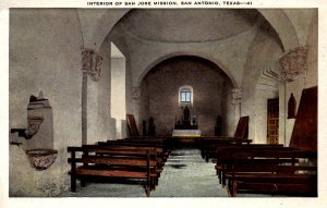 San Antonio, Texas - The Interior of San Jose Mission - c1920