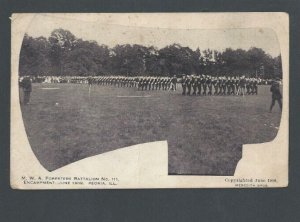 Post Card 1908 Peoria ND Foresters Battalion #111