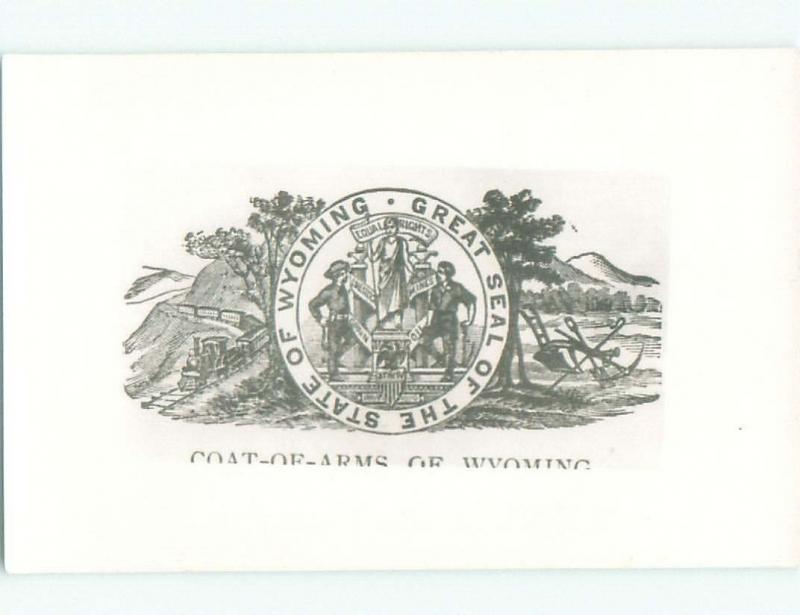 old rppc COAT OF ARMS Cheyenne Wyoming WY i8917