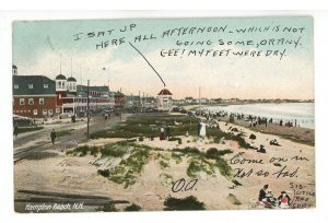 NH - Hampton Beach. Casino, Bandstand, Beach ca 1905 (writing on front) 