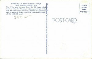 Weirs Beach Endicott Rock Lake Winnipesaukee New Hampshire NH Postcard Tichnor  