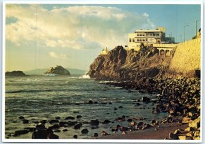 Postcard - The Cliff House, Seal Rocks and the Pacific Ocean's pounding surf, CA