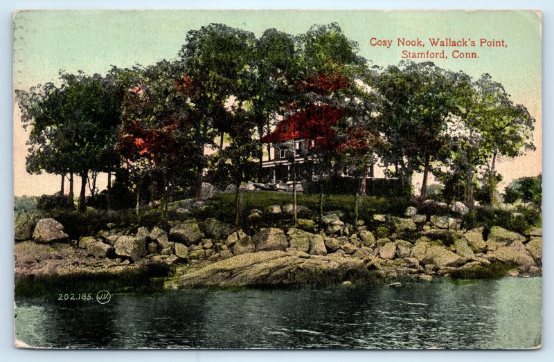 Stamford CT Connecticut Wallacks Point Mansion Postcard