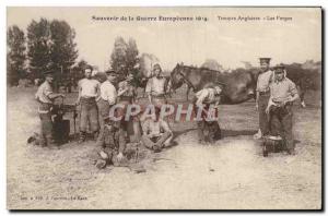 Old Postcard Horse Riding Equestrian British Troops Forges Smith WWF Army