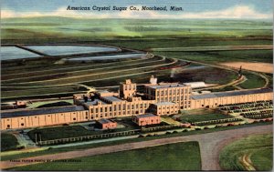 Linen Postcard American Crystal Sugar Company in Moorhead, Minnesota