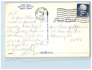 1970 Clifty Falls State Park Madison Indiana IN, Waterfalls Vintage Postcard