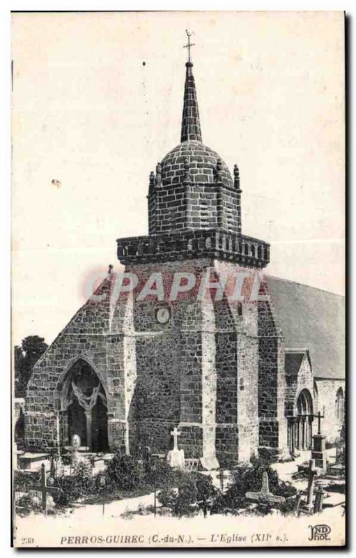 Old Postcard Perros Guirec The Church