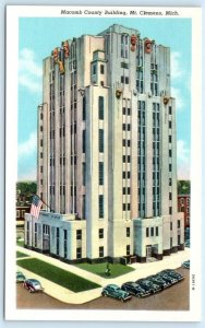 MT. CLEMENS, Michigan MI ~ MACOMB COUNTY BUILDING c1930s Linen Postcard