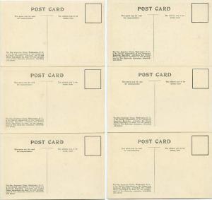(6 cards) Gardens and Interior of the Pan American Building - Washington DC - WB