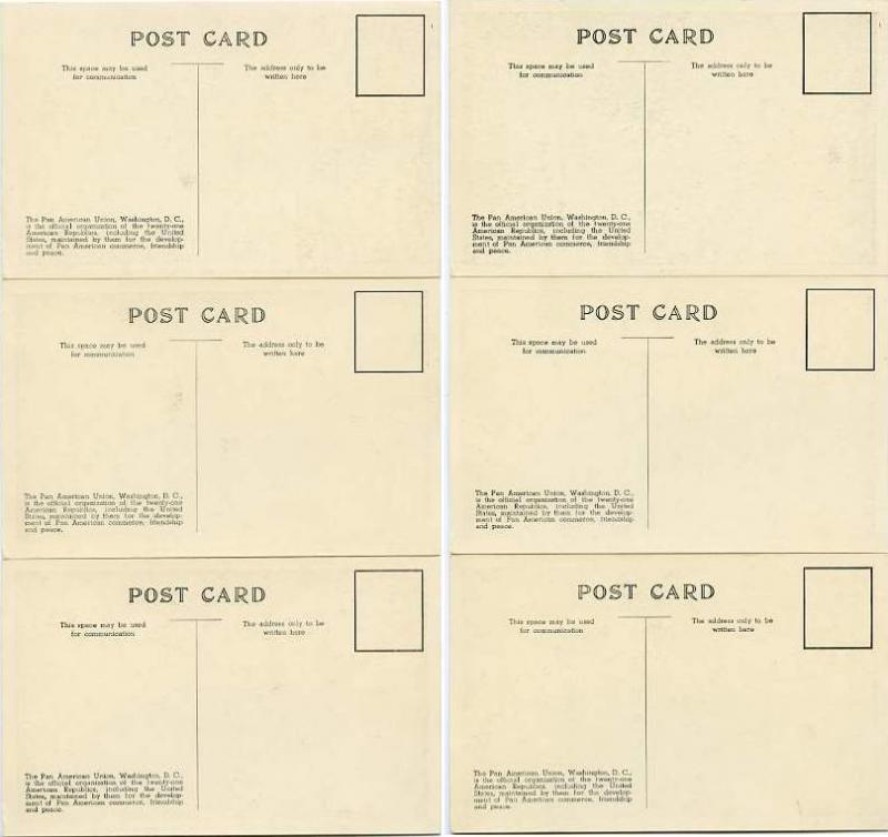 (6 cards) Gardens and Interior of the Pan American Building - Washington DC - WB