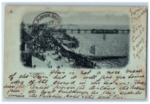 Blackpool Lancashire England Postcard Beach Bathing Landing Sailboat Scene 1902