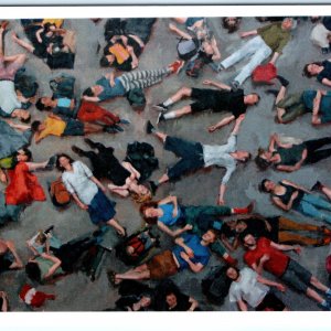 2020 Modern Art Men Die-In Crowd People Painting by Helen Bur Chrome 4x6 PC M17