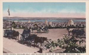 Canada Montreal Horse Drawn Vehicles On Mount Royal