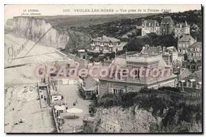 Old Postcard Veules Les Roses Vue Prize De La Falaise D'Aval