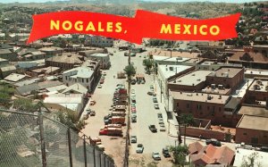 Vintage Postcard View of The Fence International Boundary Nogales Mexico MX
