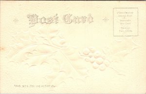 Postcard A Joyful Christmas Kittens with Holly Embossed