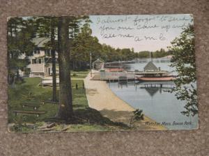 Beacon Park, Webster, Mass., 1906, used vintage card