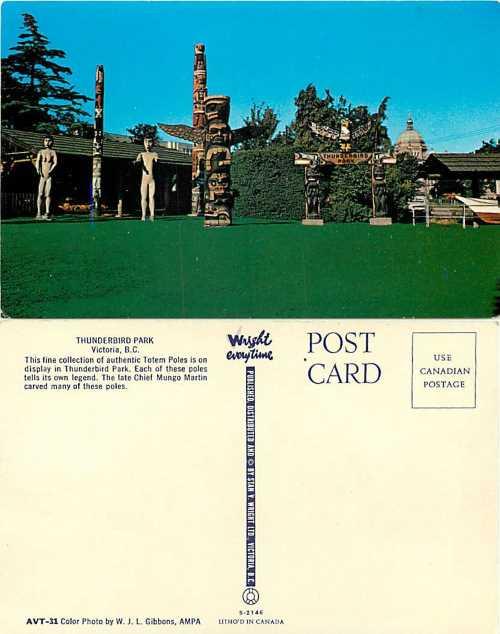 Thunderbird Park Totem Poles, Victoria, British Columbia, BC, Canada, Chrome