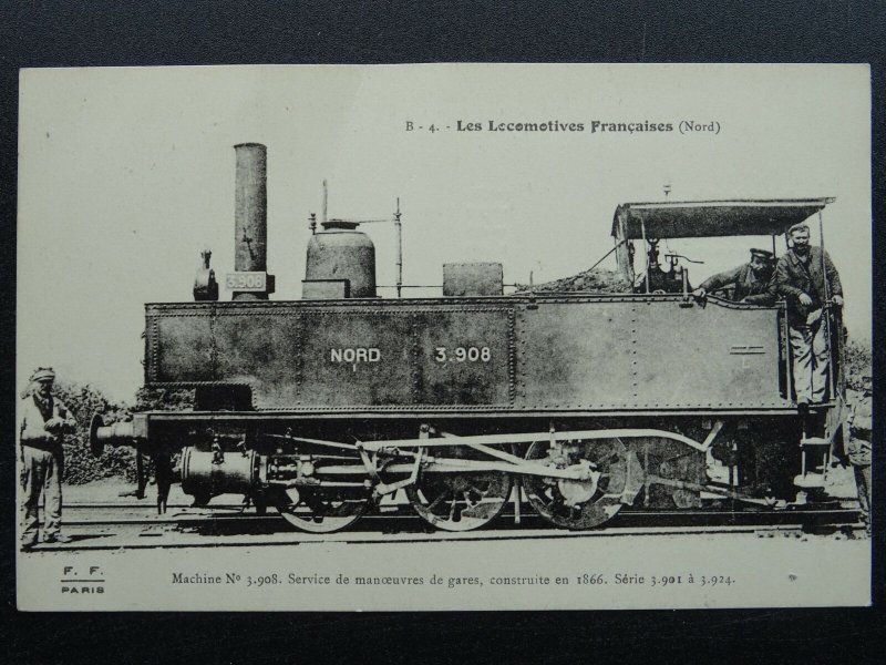 French Railway Locomotive NORD Series 3901 to 3924 No.3908 c1918 Postcard