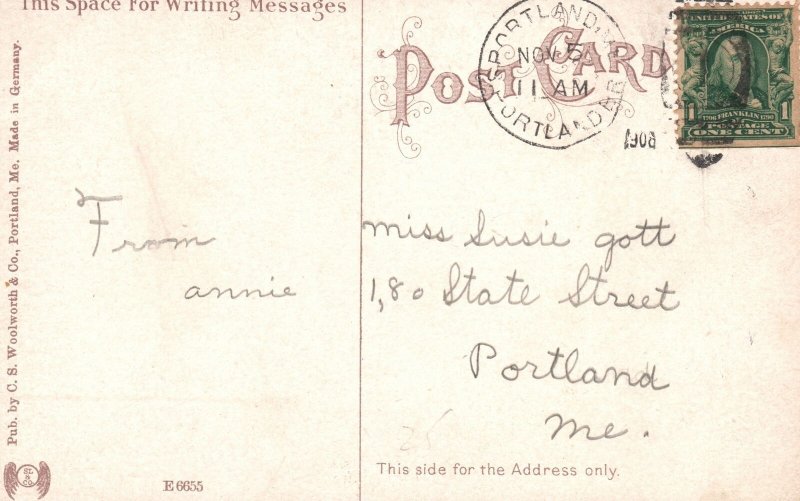 Vintage Postcard 1908 Cathedral Immaculate Conception Portland Maine C.S. W Pub. 