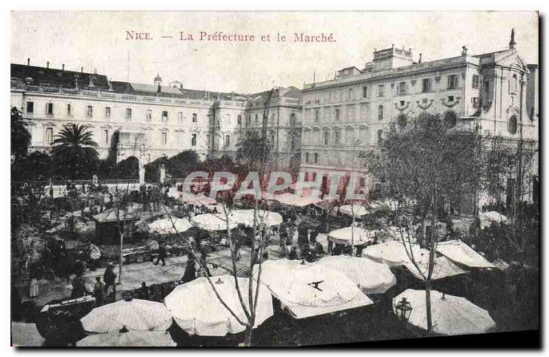 Old Postcard The Prefecture and the Marche Nice