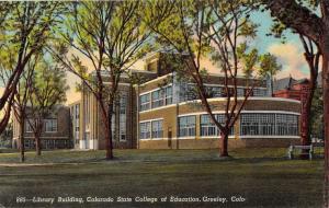 Greeley Colorado State College Education Library Antique Postcard K105940 