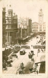 Australian Trolleys Elizabeth Street 1927 RPPC Photo Postcard 1357