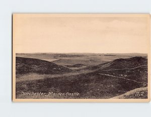 Postcard Maiden Castle, Dorchester, England