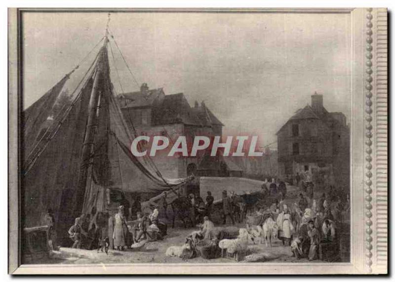 Old Postcard Honfleur Harbor Palace of Fine Arts in the city of Paris Leprince