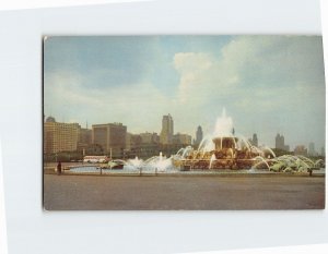 Postcard Skyline from Grant Park Chicago Illinois USA North America