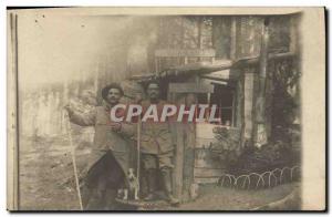 CARTE PHOTO Militaria Alpine Hunters Chalet Alsatian