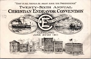 Postcard OH Cleveland - 1911 26th Annual Christian Endeavor Convention