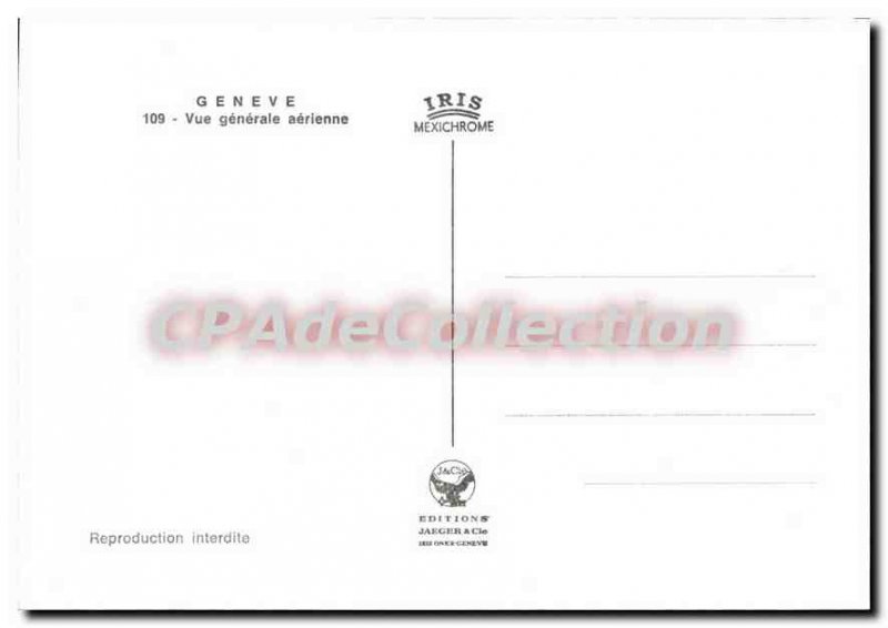 Modern Postcard Geneva Vue Generale Aerienne
