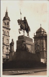 Czech Republic Prague, Praha Pomnik Knizete Vaclava Vintage RPPC C183