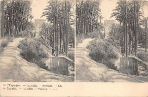 uk42821 paisaje elche spain stereo stereographic card