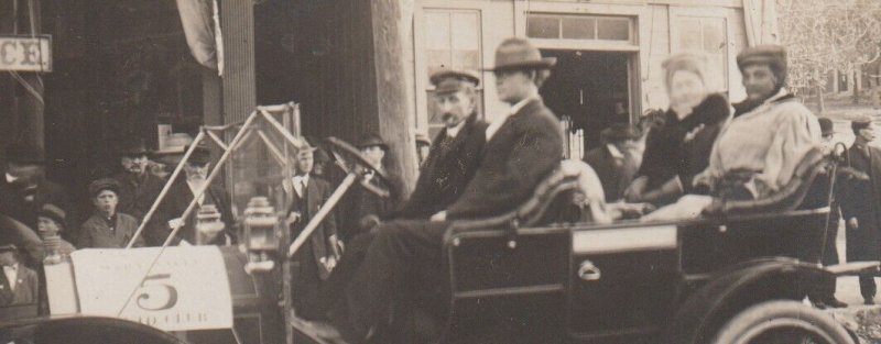 rppc c1910 VELIE CAR DEALERSHIP Racecar FRANK ROOT #5 Driver ADVERTISING