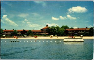 View of Grand Hotel from Mobile Bay, Point Clear AL c1957 Vintage Postcard J31