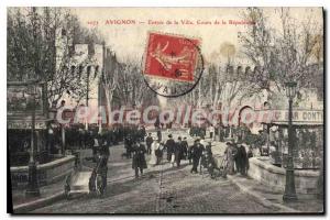 Postcard Old Vaucluse Avignon City Entree Course of the Republic