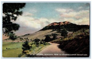 View OF Mt. Helena Montana MT From La Grande Cannon Boulevard Antique Postcard 