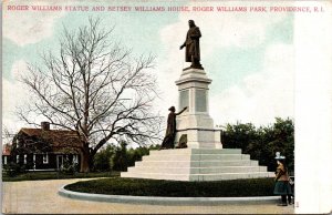 Roger Williams Statue Betsy Williams House Providence Rhode Island Postcard