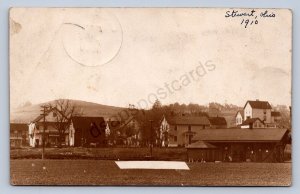 J87/ Stewart Ohio RPPC Postcard c1910 Railroad Depot Athens County 669