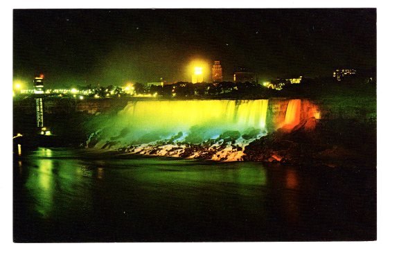 American Falls Illuminated, Niagara Falls Ontario,