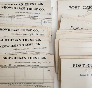 Skowhegan Trust Co Bank Postcards Stamps Lot Of 88 1910s And Later Maine PCBG1C