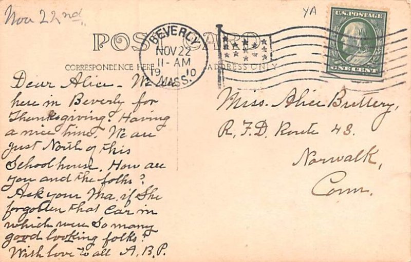 Beverly High School Real Photo - Beverly, Massachusetts MA