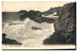 Old Postcard Storm in St. Lunaire Decolle