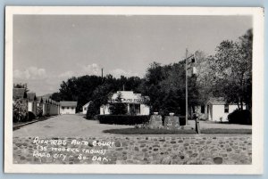 Rapid City SD Postcard Richards Auto Court Modern Cabins c1940's RPPC Photo