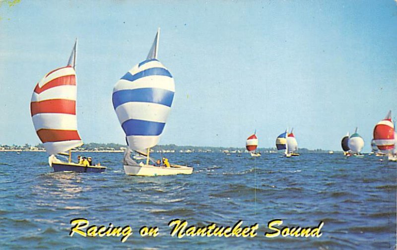 Racing on Nantucket Sound Sail Boat Unused 