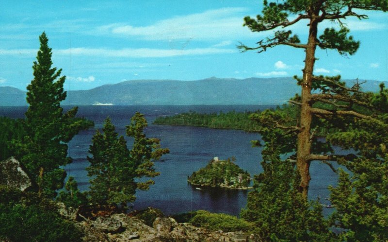 Vintage Postcard 1959 Emerald Bay Lake Tahoe Scenic South Shore California CA