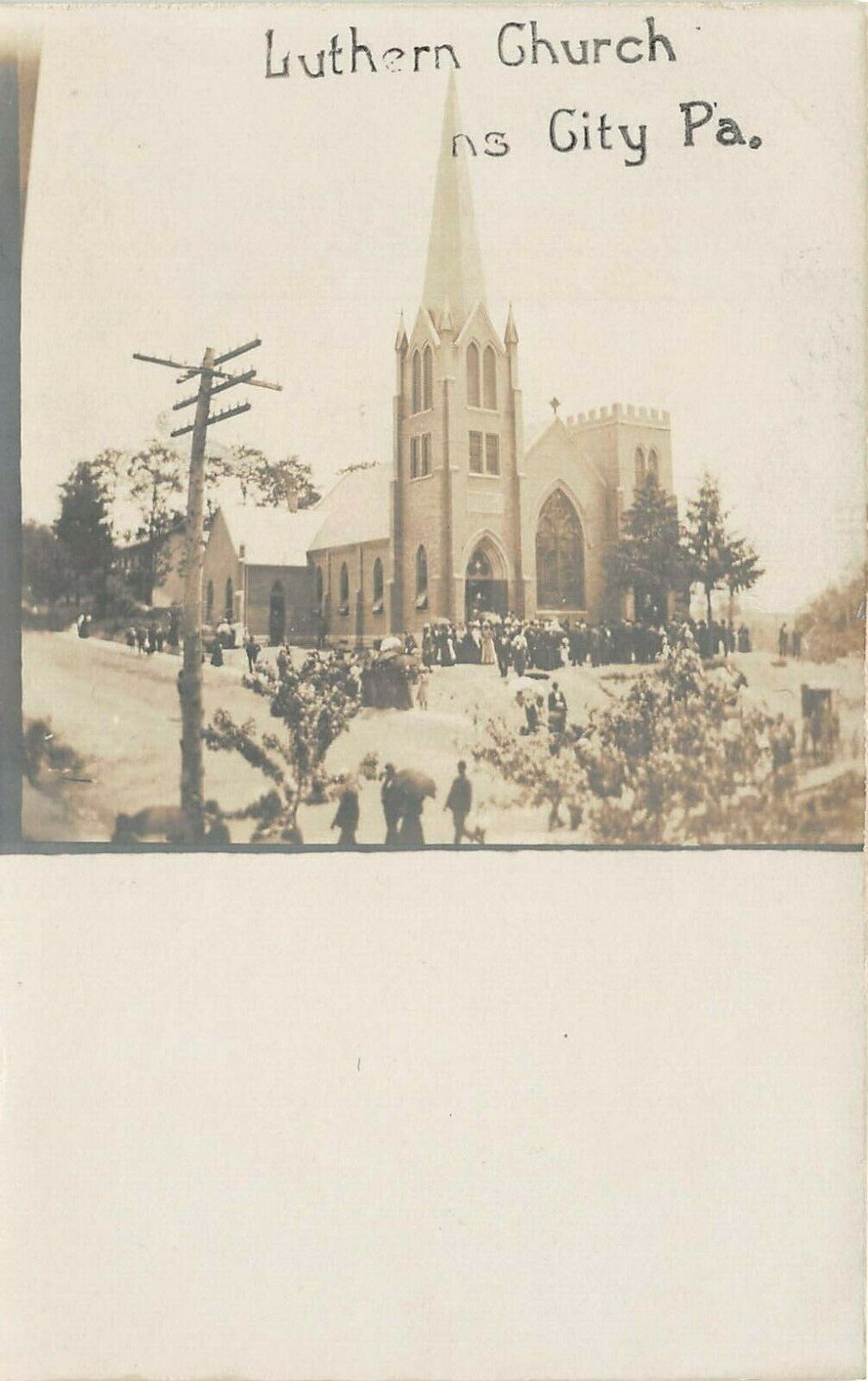 LP58 Evans City Pennsylvania RPPC Postcard Lutheran Church United States Pennsylvania